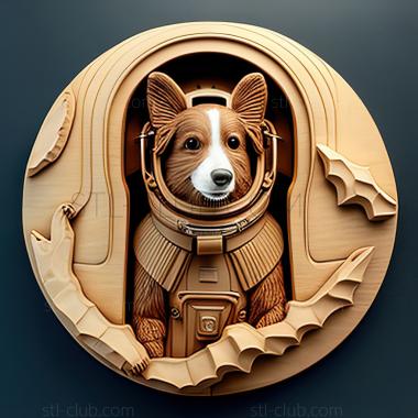 3D model st Asterisk cosmonaut dog famous animal (STL)